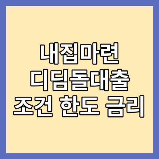 내집마련 디딤돌대출 조건한도금리
